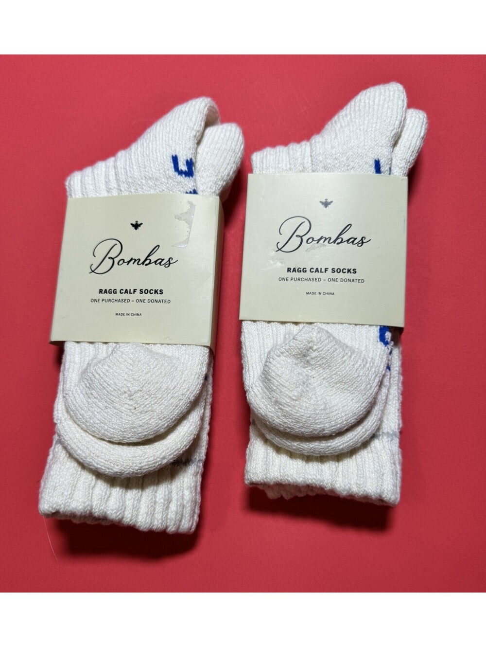2 Pair Bombas Ragg Calf Heavyweight Socks Size Medium M (6 - 9) W (8-10.5)